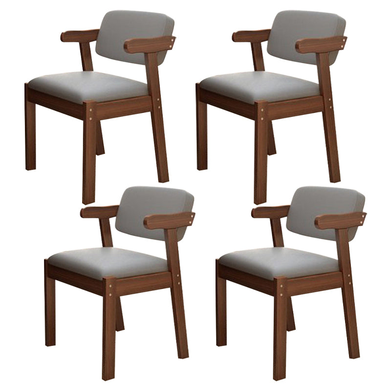 Chaise latéral en bois contemporain avec bras ouvert à l'arrière pour salle à manger pour la maison