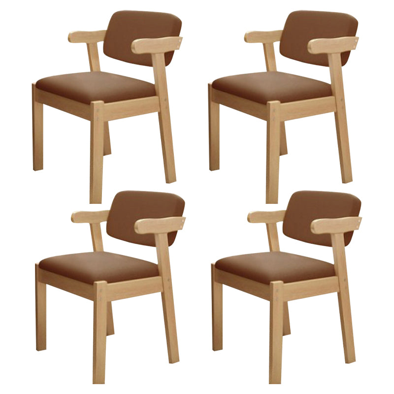 Chaise latéral en bois contemporain avec bras ouvert à l'arrière pour salle à manger pour la maison