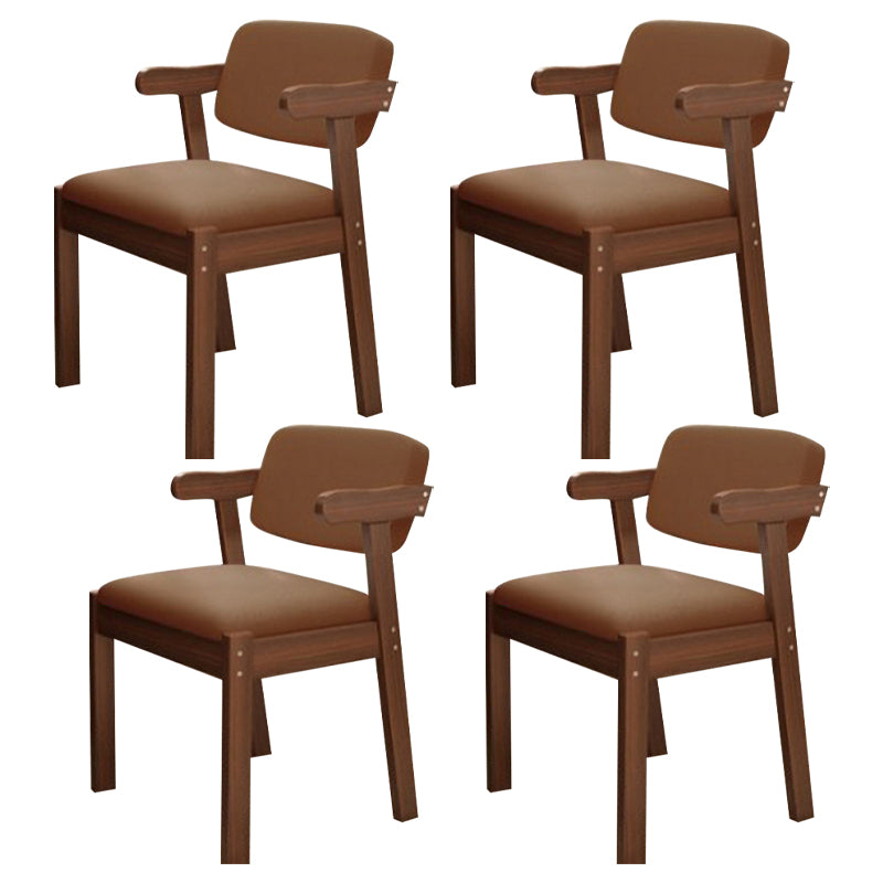 Chaise latéral en bois contemporain avec bras ouvert à l'arrière pour salle à manger pour la maison