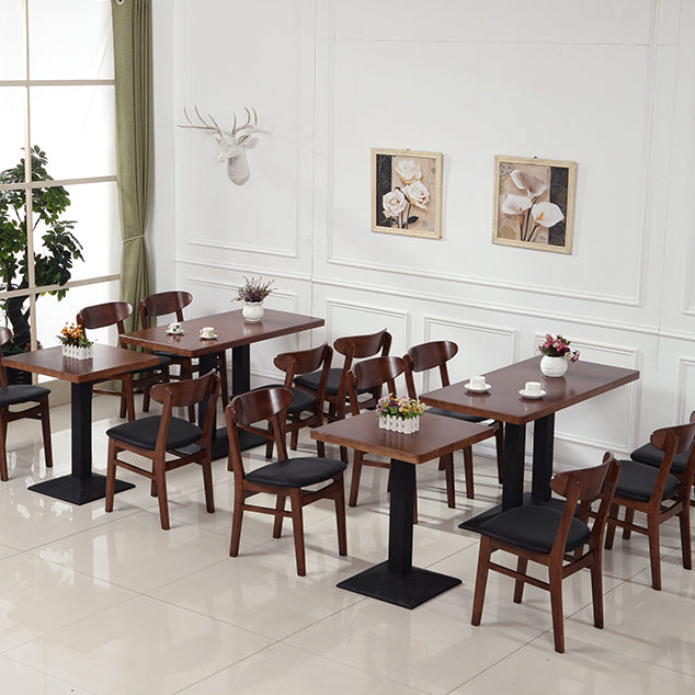 Contemporary Dining Chair 16.5'' Wide Open Side Chair with 4 Wood Legs for Home Use