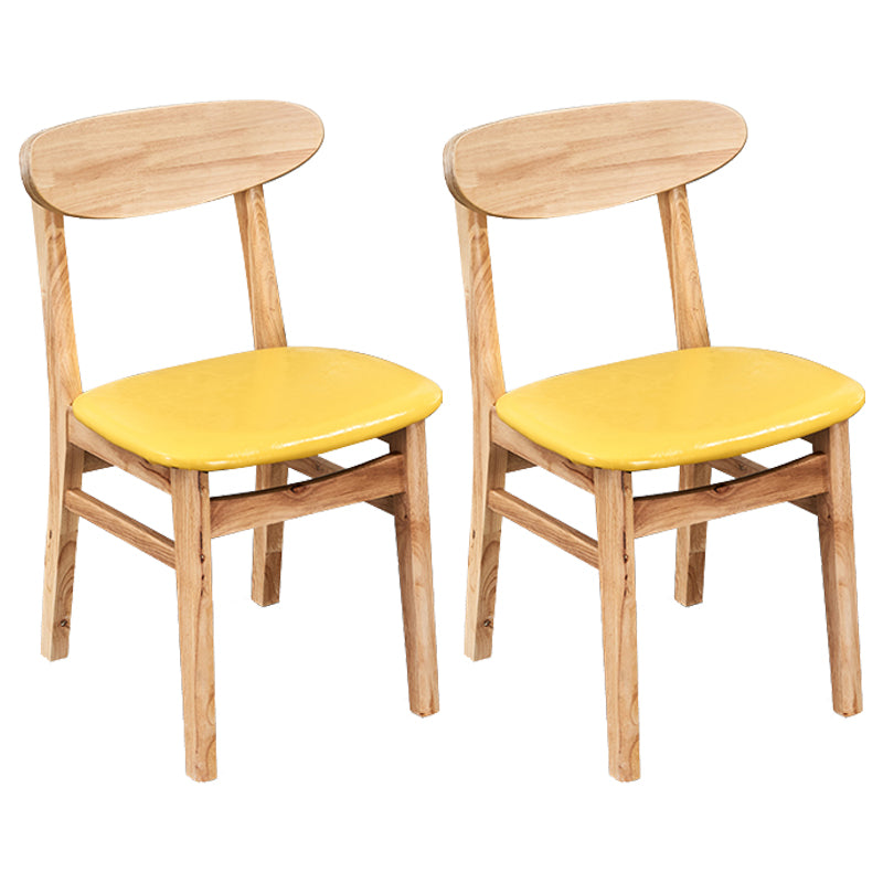 Contemporary Dining Chair 16.5'' Wide Open Side Chair with 4 Wood Legs for Home Use