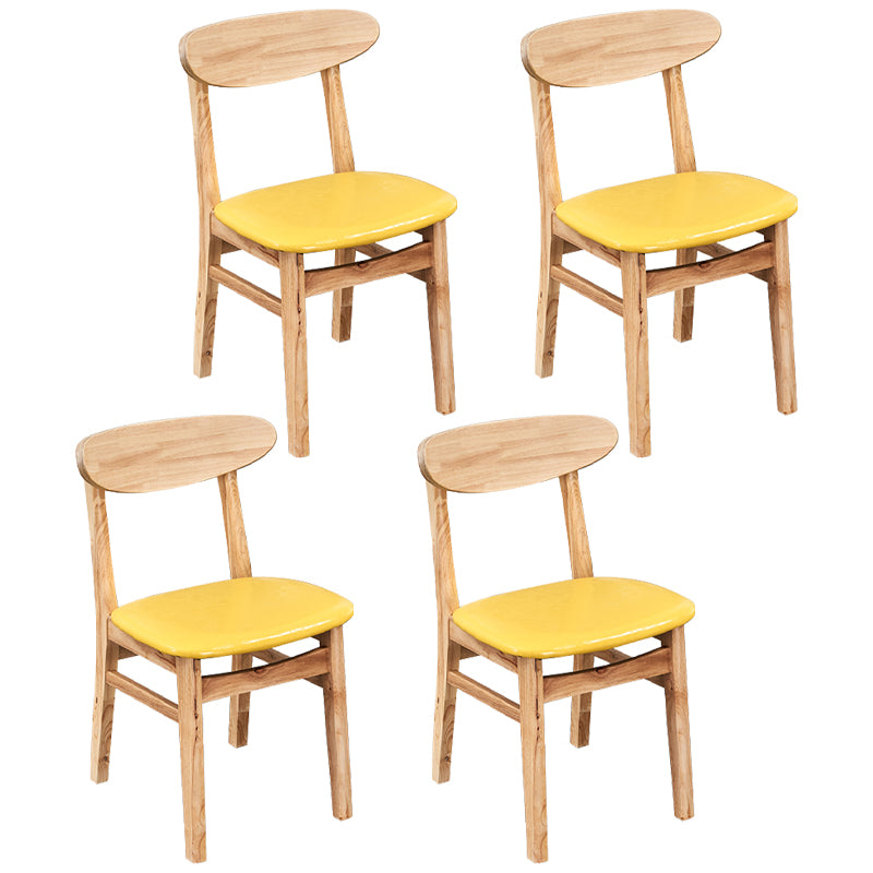Contemporary Dining Chair 16.5'' Wide Open Side Chair with 4 Wood Legs for Home Use