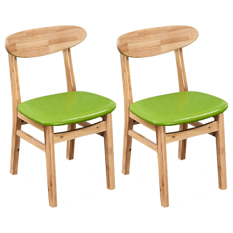 Contemporary Dining Chair 16.5'' Wide Open Side Chair with 4 Wood Legs for Home Use