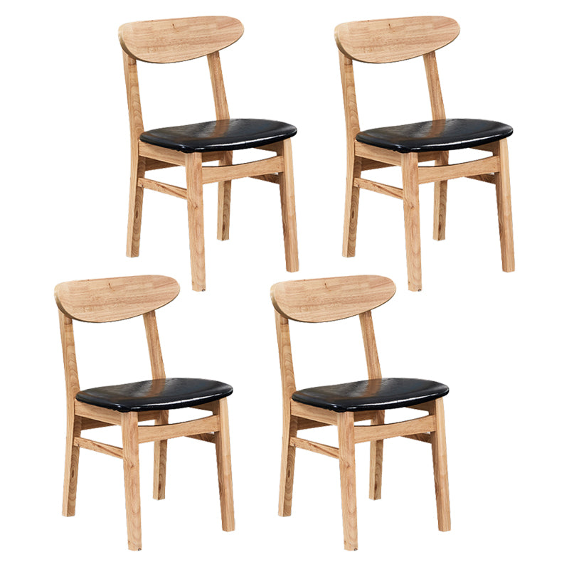 Contemporary Dining Chair 16.5'' Wide Open Side Chair with 4 Wood Legs for Home Use