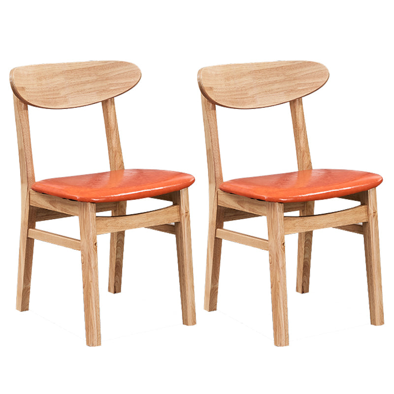 Contemporary Dining Chair 16.5'' Wide Open Side Chair with 4 Wood Legs for Home Use