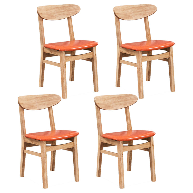 Contemporary Dining Chair 16.5'' Wide Open Side Chair with 4 Wood Legs for Home Use