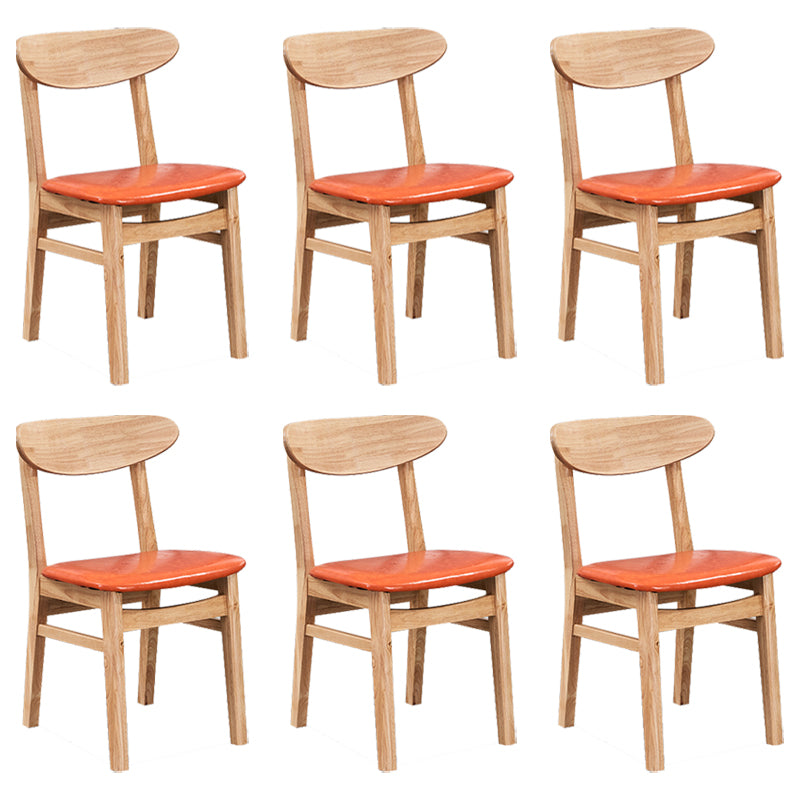 Contemporary Dining Chair 16.5'' Wide Open Side Chair with 4 Wood Legs for Home Use