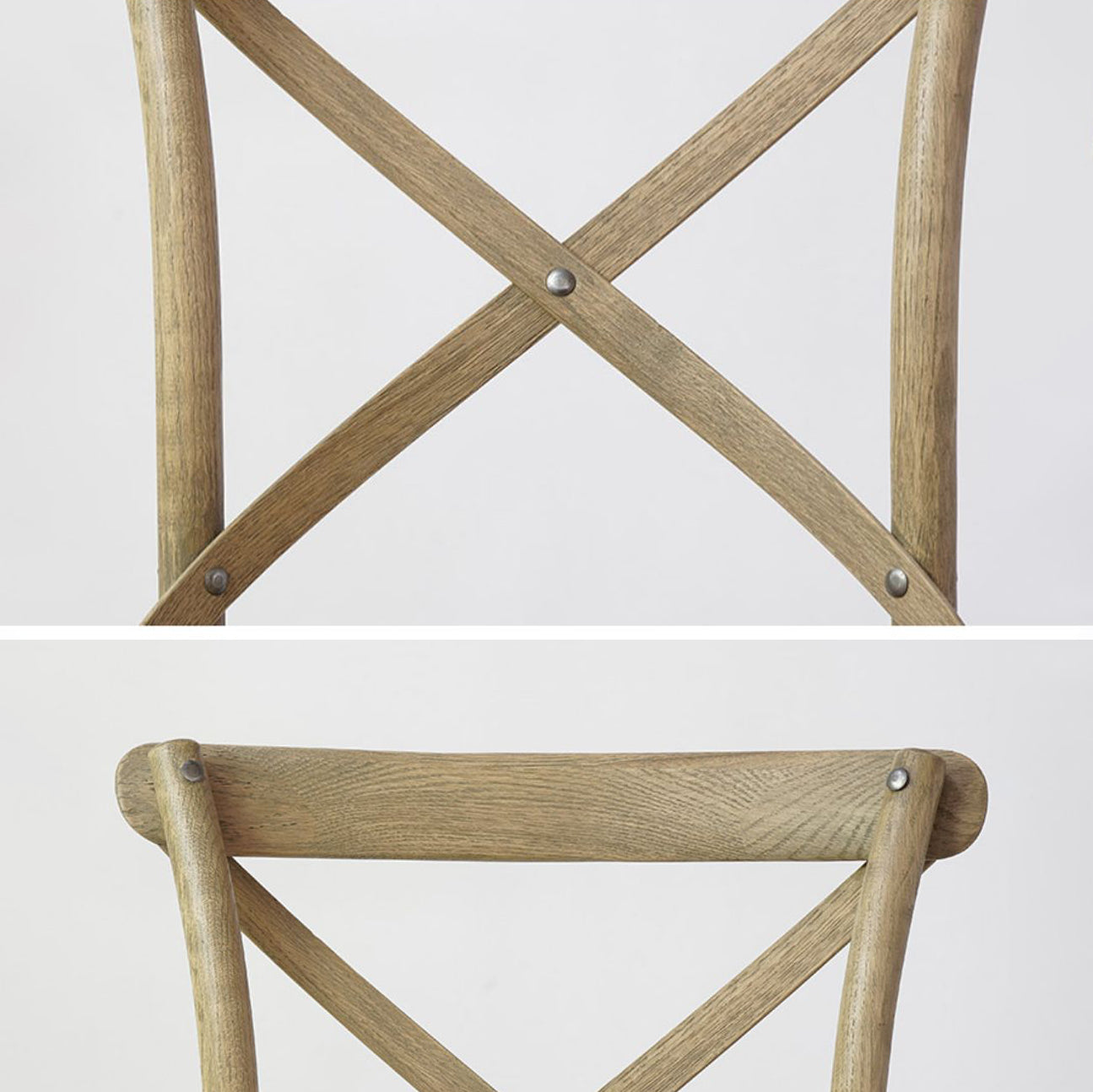 Chaises de salle à manger traditionnelles en bois massif, finition mate, chaise latérale à dossier croisé