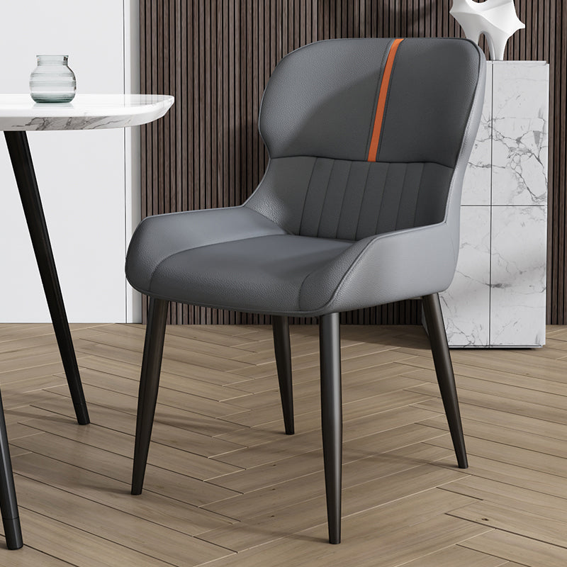 Chaise Parsons de style industriel, chaises de salle à manger sans accoudoirs avec pieds en métal