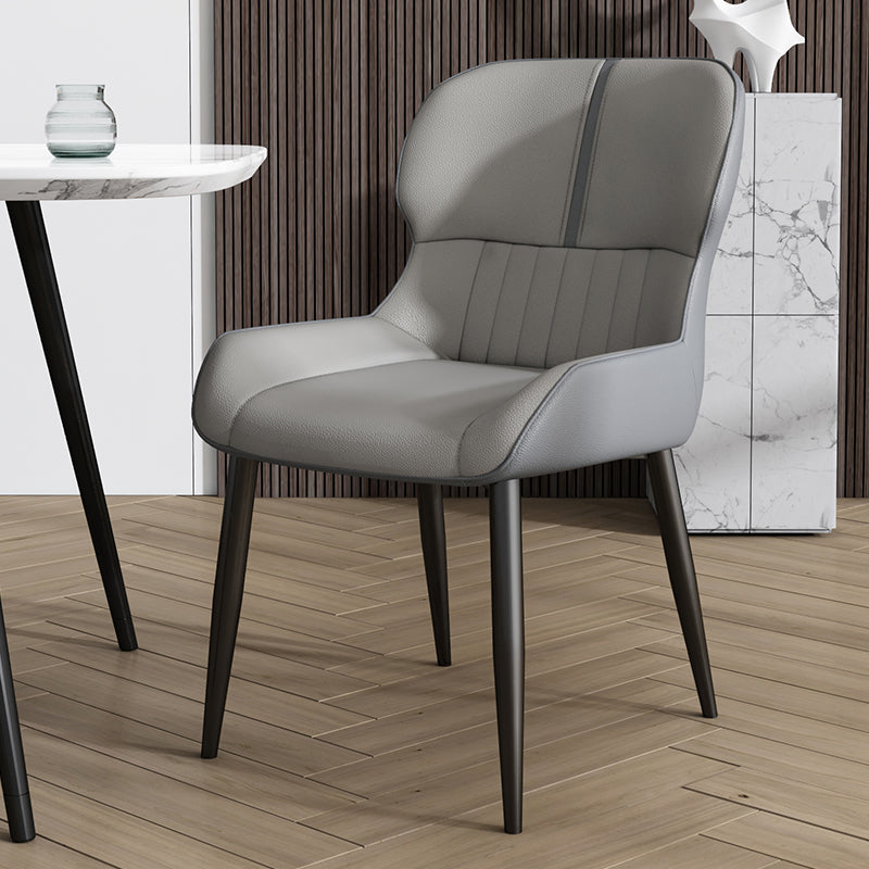Chaise Parsons de style industriel, chaises de salle à manger sans accoudoirs avec pieds en métal