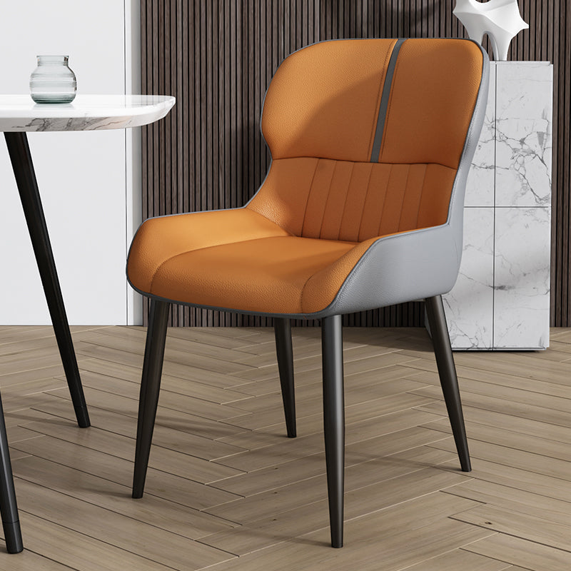 Chaise Parsons de style industriel, chaises de salle à manger sans accoudoirs avec pieds en métal