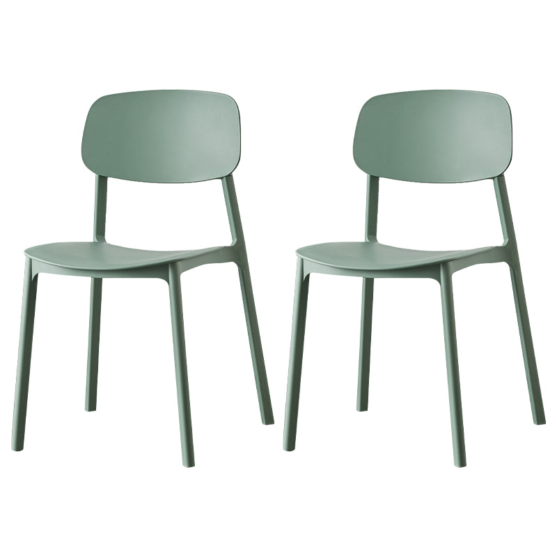 Chaise de salle à manger contemporaine en plastique, finition mate, chaise latérale de salle à manger à dossier ouvert