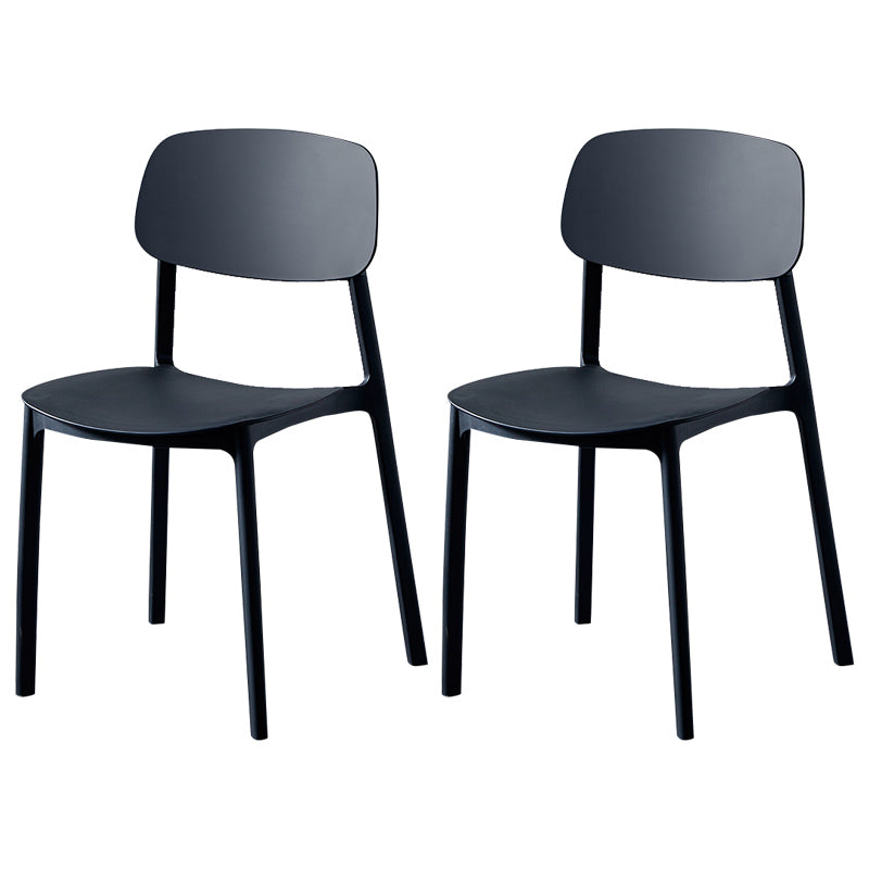 Chaise de salle à manger contemporaine en plastique, finition mate, chaise latérale de salle à manger à dossier ouvert