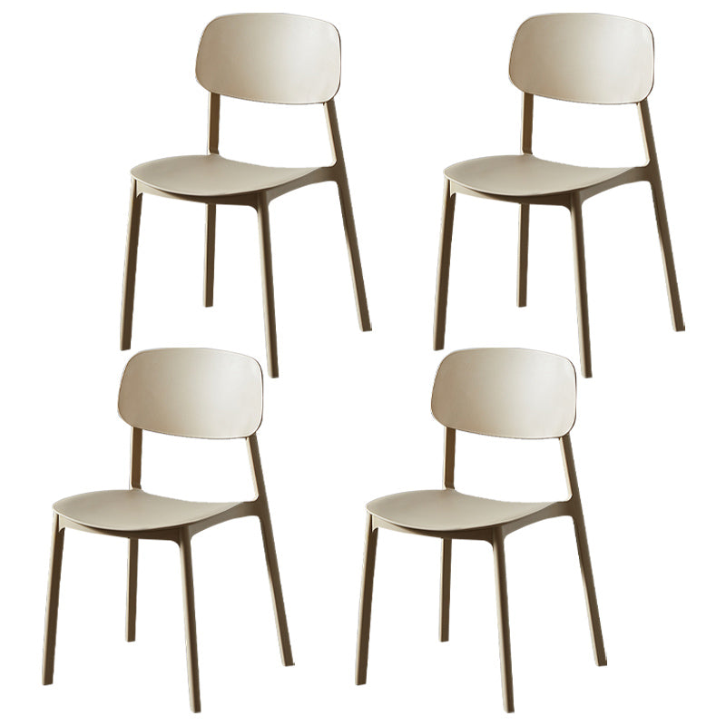 Chaise de salle à manger contemporaine en plastique, finition mate, chaise latérale de salle à manger à dossier ouvert