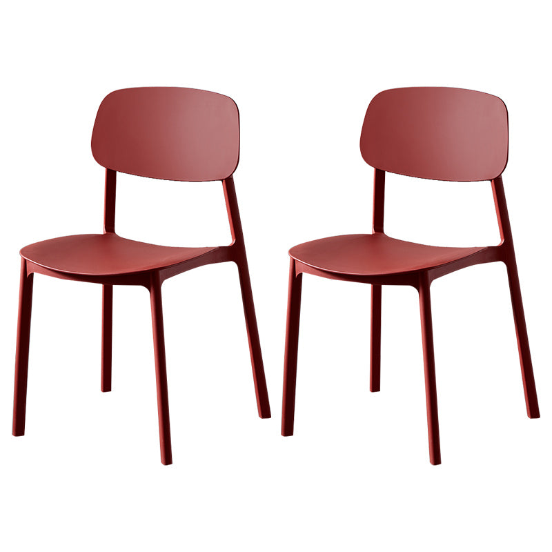 Chaise de salle à manger contemporaine en plastique, finition mate, chaise latérale de salle à manger à dossier ouvert