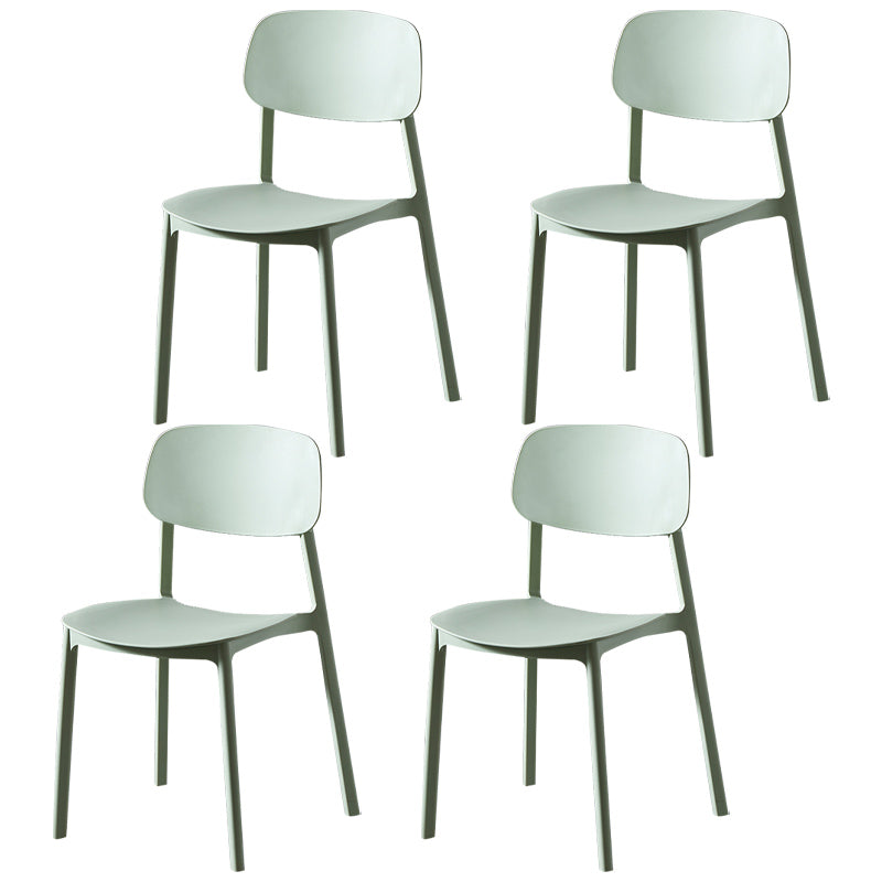 Chaise de salle à manger contemporaine en plastique, finition mate, chaise latérale de salle à manger à dossier ouvert