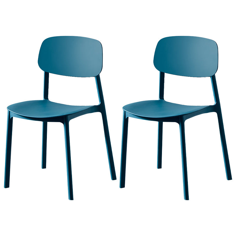 Chaise de salle à manger contemporaine en plastique, finition mate, chaise latérale de salle à manger à dossier ouvert