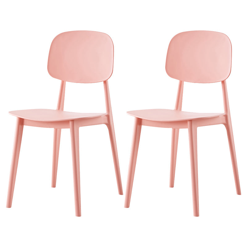 Chaise de salle à manger contemporaine en plastique, finition mate, chaise latérale de salle à manger à dossier ouvert