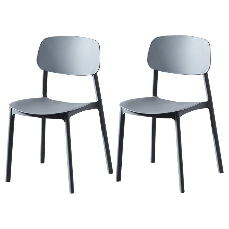 Chaise de salle à manger contemporaine en plastique, finition mate, chaise latérale de salle à manger à dossier ouvert