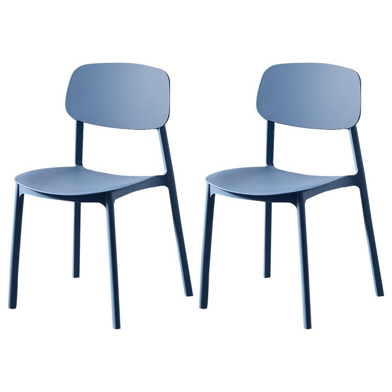 Chaise de salle à manger contemporaine en plastique, finition mate, chaise latérale de salle à manger à dossier ouvert