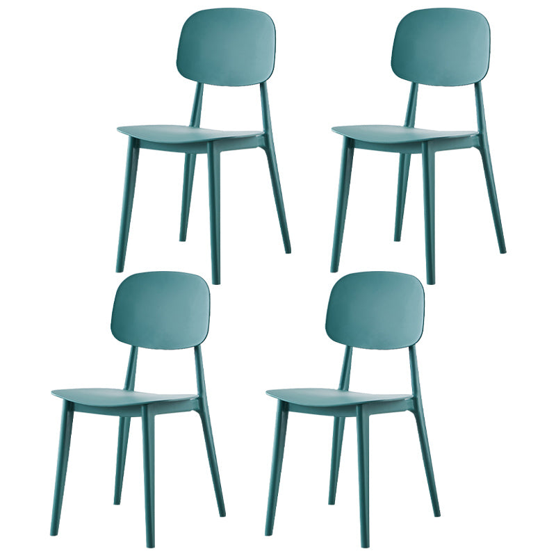 Chaise de salle à manger contemporaine en plastique, finition mate, chaise latérale de salle à manger à dossier ouvert