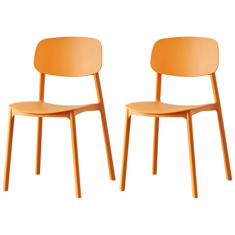 Chaise de salle à manger contemporaine en plastique, finition mate, chaise latérale de salle à manger à dossier ouvert
