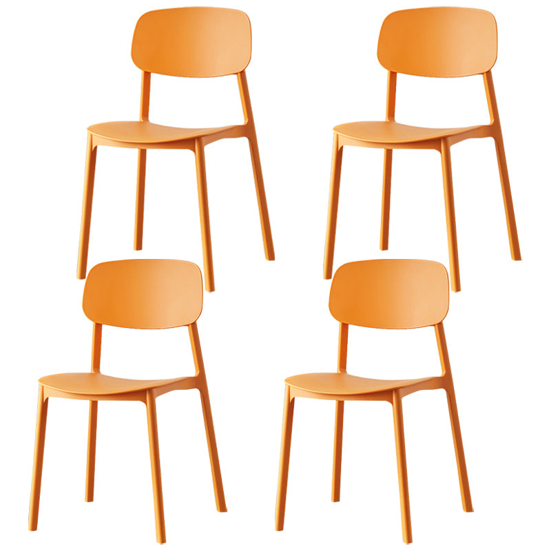 Chaise de salle à manger contemporaine en plastique, finition mate, chaise latérale de salle à manger à dossier ouvert