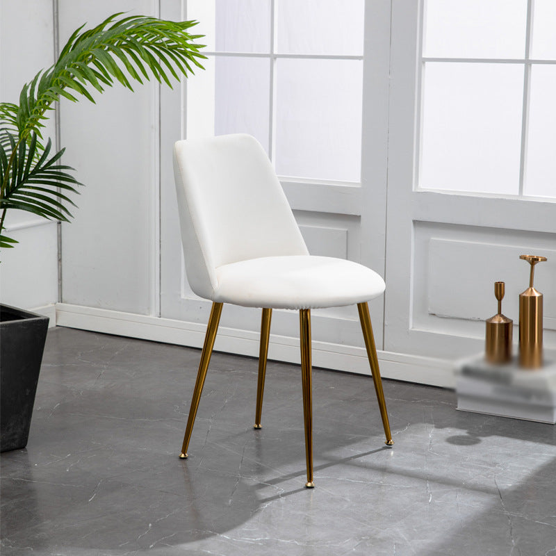 Scandinavian Glam Style Metal Solid Back Side Chair Colorful Chair Sets