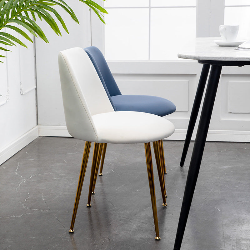 Scandinavian Glam Style Metal Solid Back Side Chair Colorful Chair Sets