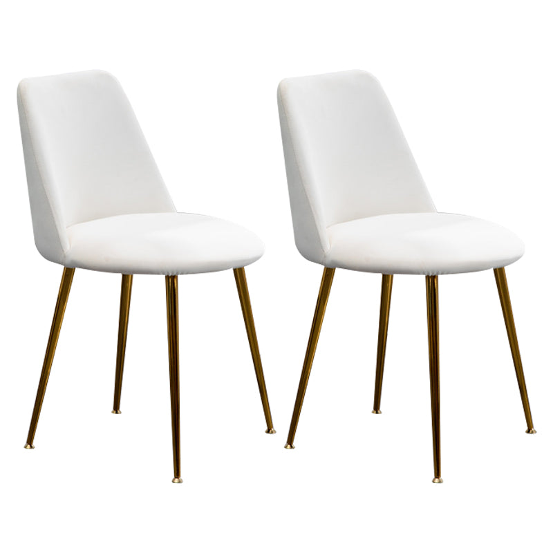 Scandinavian Glam Style Metal Solid Back Side Chair Colorful Chair Sets