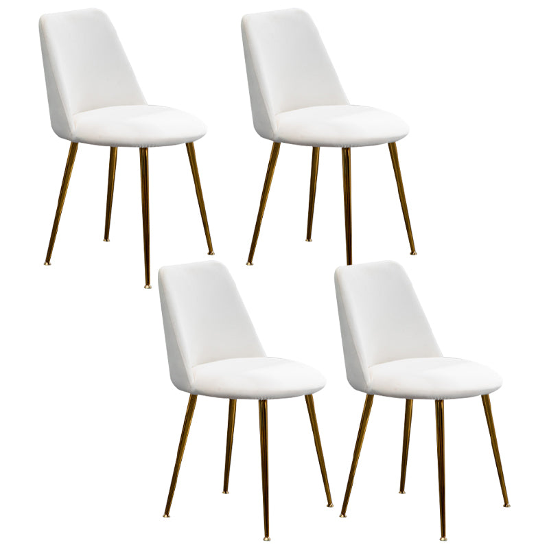 Scandinavian Glam Style Metal Solid Back Side Chair Colorful Chair Sets