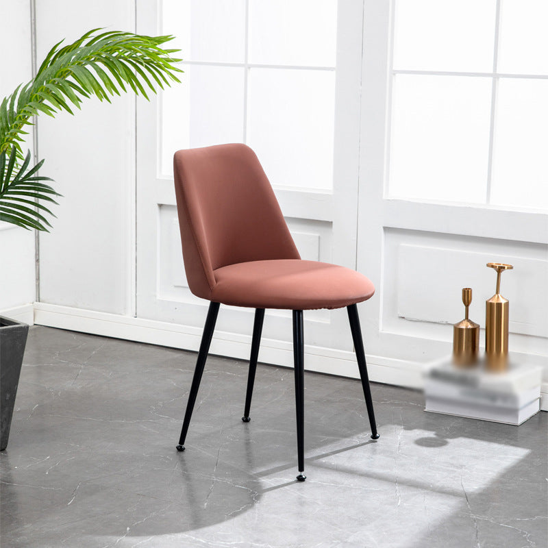 Scandinavian Glam Style Metal Solid Back Side Chair Colorful Chair Sets