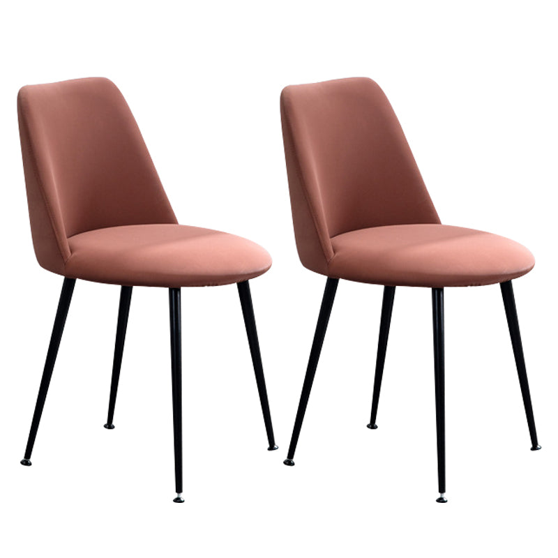 Scandinavian Glam Style Metal Solid Back Side Chair Colorful Chair Sets