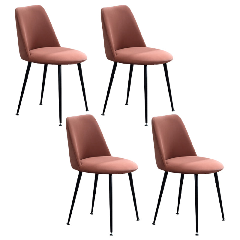 Scandinavian Glam Style Metal Solid Back Side Chair Colorful Chair Sets