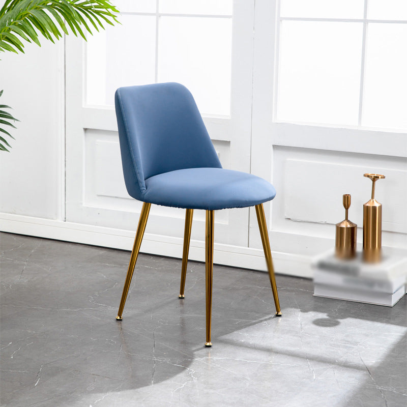 Scandinavian Glam Style Metal Solid Back Side Chair Colorful Chair Sets