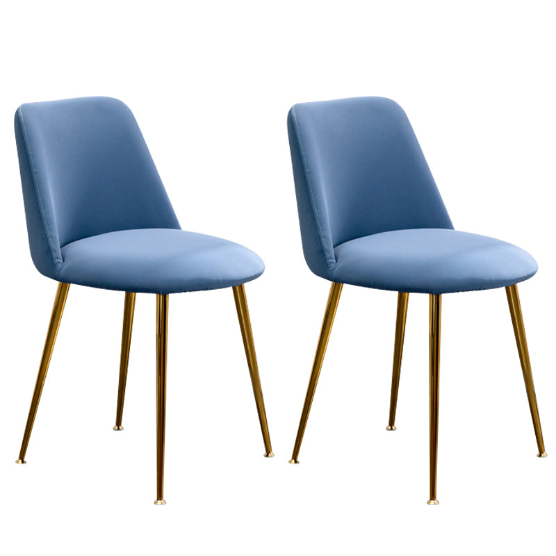 Scandinavian Glam Style Metal Solid Back Side Chair Colorful Chair Sets