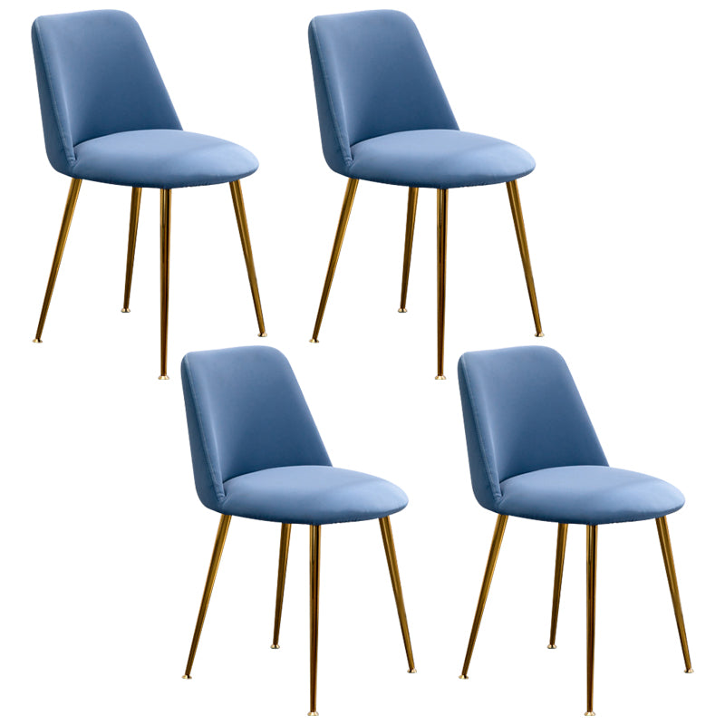 Scandinavian Glam Style Metal Solid Back Side Chair Colorful Chair Sets