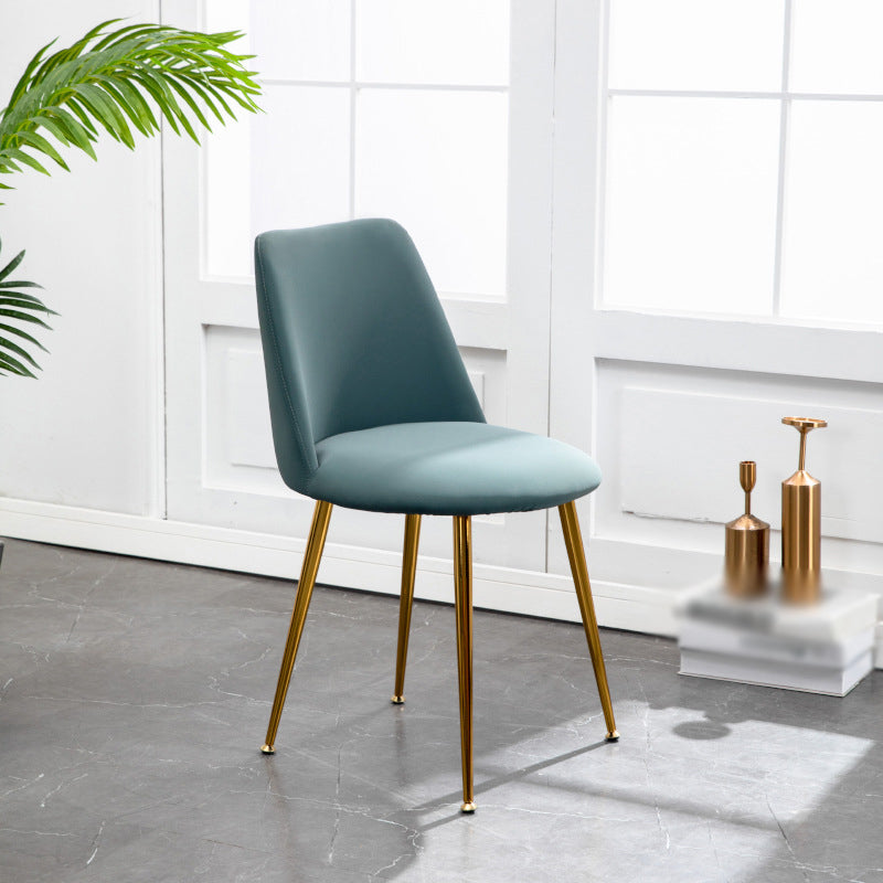 Scandinavian Glam Style Metal Solid Back Side Chair Colorful Chair Sets