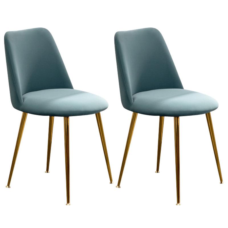 Scandinavian Glam Style Metal Solid Back Side Chair Colorful Chair Sets