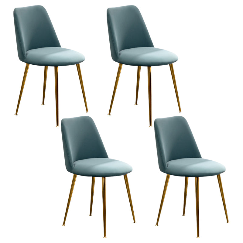 Scandinavian Glam Style Metal Solid Back Side Chair Colorful Chair Sets