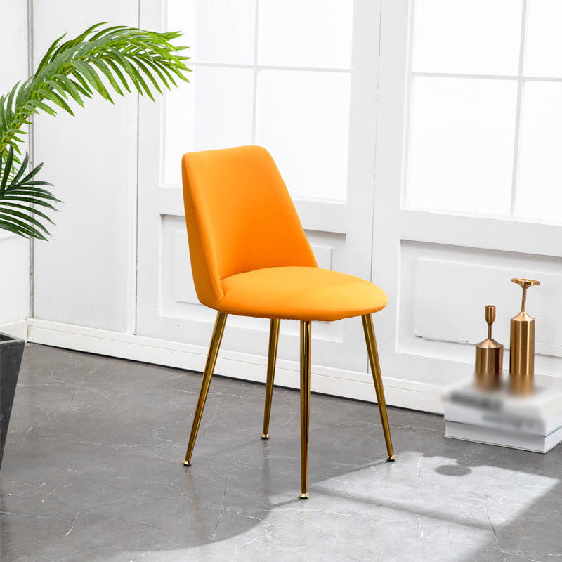 Scandinavian Glam Style Metal Solid Back Side Chair Colorful Chair Sets