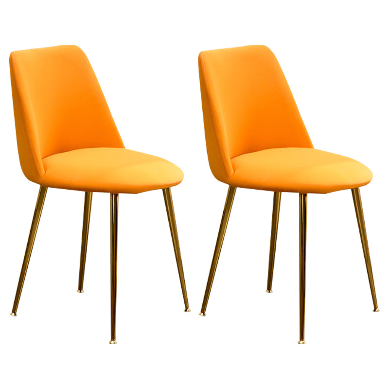 Scandinavian Glam Style Metal Solid Back Side Chair Colorful Chair Sets
