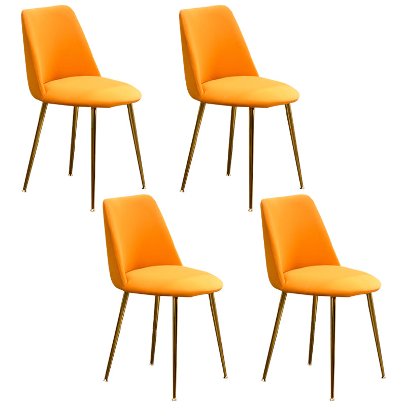 Scandinavian Glam Style Metal Solid Back Side Chair Colorful Chair Sets
