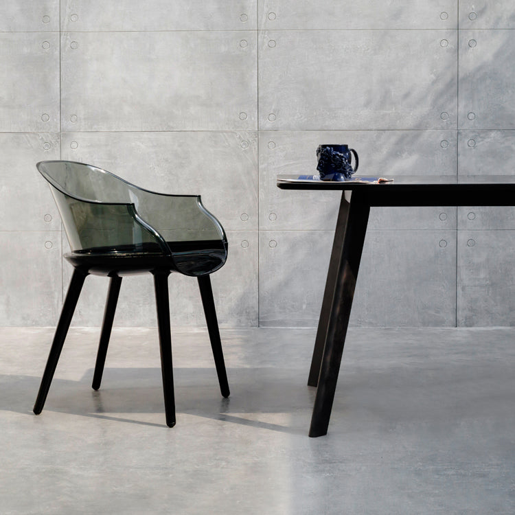 Contemporary Plastic Indoor-Outdoor Chair of 23'' Wide Dining Arm Chair