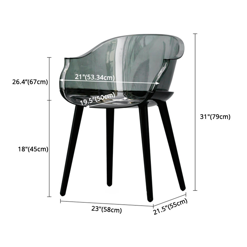Contemporary Plastic Indoor-Outdoor Chair of 23'' Wide Dining Arm Chair