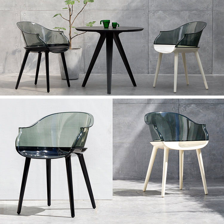 Contemporary Plastic Indoor-Outdoor Chair of 23'' Wide Dining Arm Chair