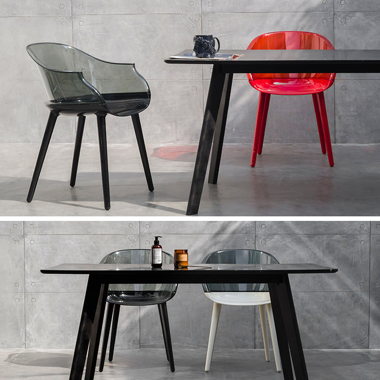 Contemporary Plastic Indoor-Outdoor Chair of 23'' Wide Dining Arm Chair