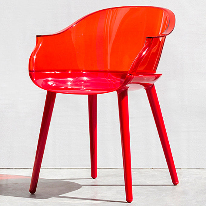 Contemporary Plastic Indoor-Outdoor Chair of 23'' Wide Dining Arm Chair