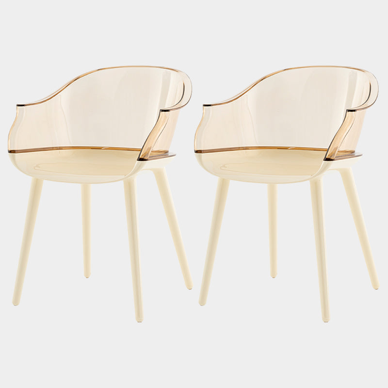 Contemporary Plastic Indoor-Outdoor Chair of 23'' Wide Dining Arm Chair