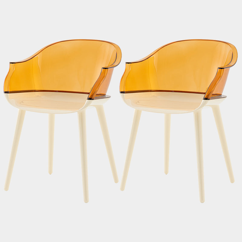 Contemporary Plastic Indoor-Outdoor Chair of 23'' Wide Dining Arm Chair